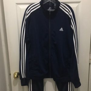 Adidas Tracksuit Sweatsuit Warmup Joggers Sweatshirt Jump Suit Jacket Pants EUC